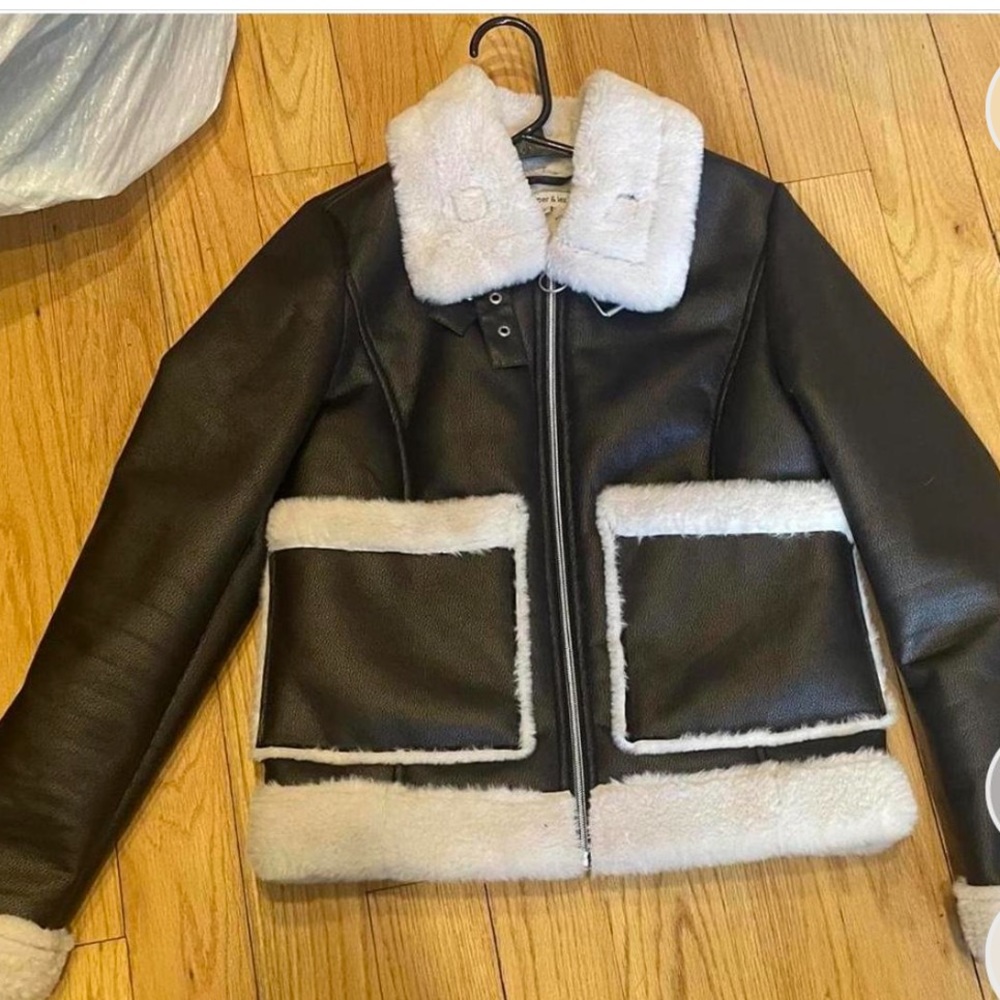 faux leather fur jacket